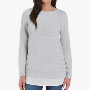 Women’s Hilary Radley Ladies' 2fer Sweater in grey, size small